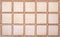 Square tiles in pink or cream light color.