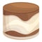 Square tiramisu icon cartoon vector. Cake food