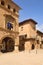 square and town hall of the village of Arnes, Terra Alta, Tarragona province, Catalonia, Spain
