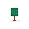 Square tree flat icon