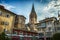 The square in Trento, Italy with the view on the historical tower