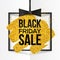 Square vector frame with golden glitter brush stroke and Black Friday Sale sign inside