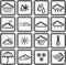 Square vector icons about weather