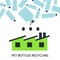 A square vector image of a pet bottles recycling.