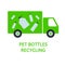 A square vector image of a pet bottles recycling.