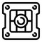 Square ventilation with grids icon, outline style