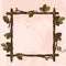 Square vintage frame of oak branches with leaves. Decorative element for design work in the boho style