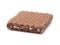 square waffle with chocolate snack isolated on the white