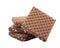square waffle with chocolate snack isolated on the white