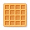 Square waffle. Soft Belgian waffles. Realistic style. Dessert template.