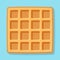 Square waffle. Soft Belgian waffles. Realistic style. Dessert template.
