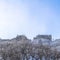 Square Wasatch Mountain homes surrounded by unspoiled terrain with snow in winter