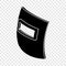 Square welding mask icon, simple black style
