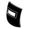 Square welding mask icon, simple black style