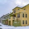 Square Wet and snowy pathway in front of adorable homes in Daybreak Utah