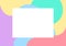 Square white on pastel soft multicolour for banner background, blob free shape multicolored for brochure, colorful blob shape for