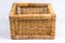 Square Wicker Basket on White Front Angled View