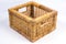 Square Wicker Basket on White Perspective View