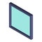 Square window icon isometric vector. Large transparent external square window