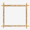 Square wooden border frame made of brown bamboo sticks