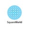 Square world pattern logo concept design. Symbol graphic template element