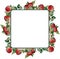 Square wreath red apples leaves branches ornament