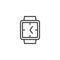 Square wrist clock line icon