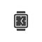 Square wrist clock vector icon