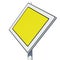 Square yellow road sign. Isolated