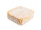 Square Yellow Soft French Cheese with a White Mold