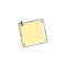 Square yellow sticky note with paper clip - simple doodle drawing