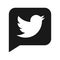 Squared black sharp edged twitter logo icon