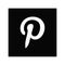 Squared black & white pinterest logo icon