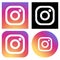 Squared colored round edges Instagram logo icon collection