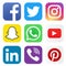 Squared colored round edges social media logo icons