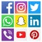 Squared colored social media logo icons