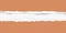 Squared ripped horizontal orange paper for text or message are on white background. Vector illustration