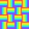 Squares, rainbow color braided ornament, prism graphic texture. Decorative bright checkered background, colorful cube surface