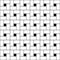 Squares tessellation vector. Repeated white checks sequence on black background. Surface pattern design with polygons