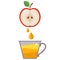 squeeze juice from apples into a glass. fruit juicer.