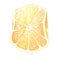 Squeezed lemon with juice flowing from it. Watercolor illustration. Isolated on a white background. For your design