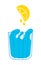 Squeezing lemon juice in glass of drinking water vector illustration