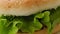 squeezing mayonnaise on vegan burger