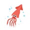 Squid animal cartoon character vector illustration