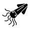Squid - calamary icon, vector illustration, black sign on isolated background