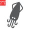 Squid glyph icon, sea and ocean animals, Cuttlefish vector icon, vector graphics, editable stroke solid sign, eps 10.