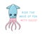 Squid illustration of a cute sea animal, ocean inhabitant