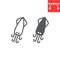 Squid line and glyph icon, sea and ocean animals, Cuttlefish vector icon, vector graphics, editable stroke outline sign