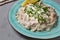 Squid in sour cream sauce. Greek national dish.