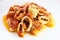 Squid, squid pasta and tomato sauce